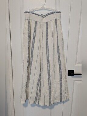 Striped Wide Leg Cotton Pants